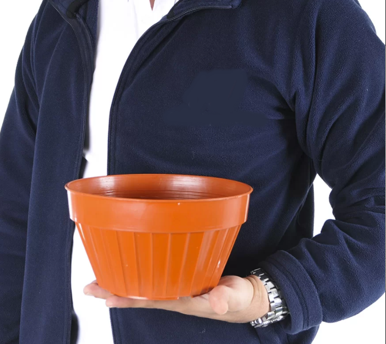 Small Plant Pot and Saucer. Decorative Flower Flat Pot Planter. (2 Lt)