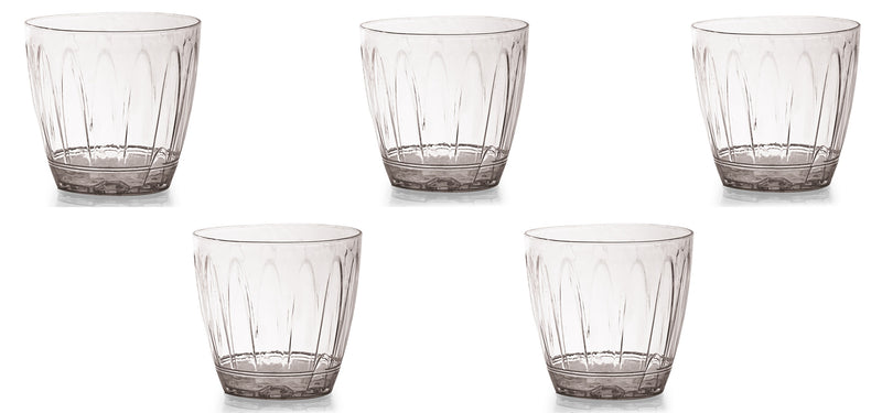 Clear Orchid Pot and Saucer. Strong Plastic Transparent Flower Pot. (0.7 Lt )