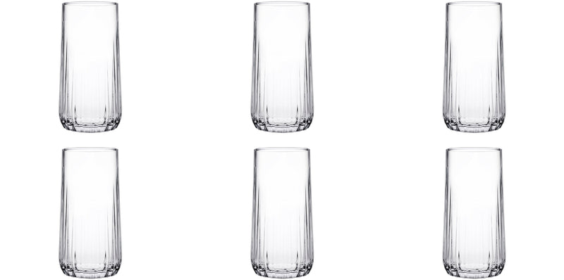 Highball Glass Set. Cocktail / Juice / Water Glasses. (Pack of 6) (360 cc/ml)
