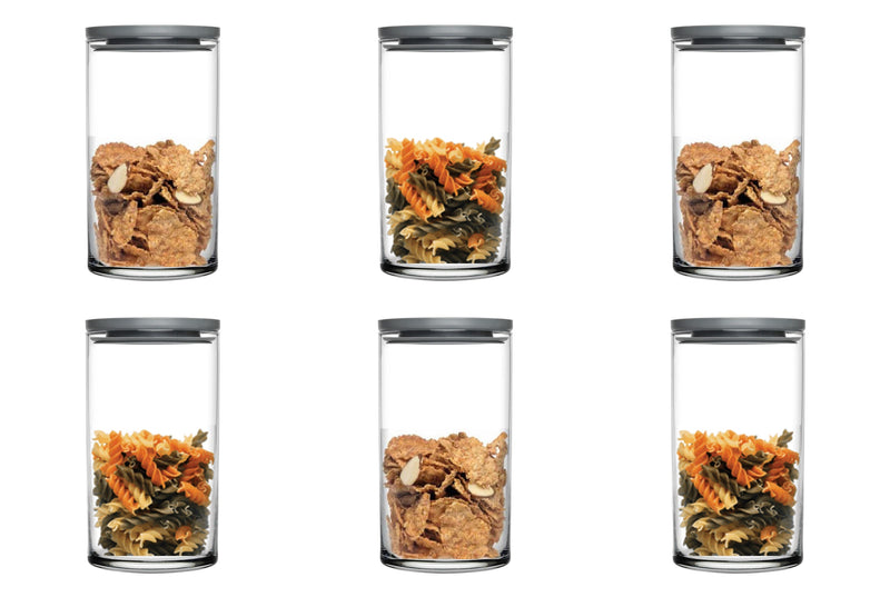 Glass Storage Jar with Vacuum Lid. (730 cc/ml) (Set of 6)