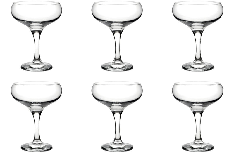 6pcs Martini Cocktail Glasses. Champagne Coupe Saucers. (270 ml).