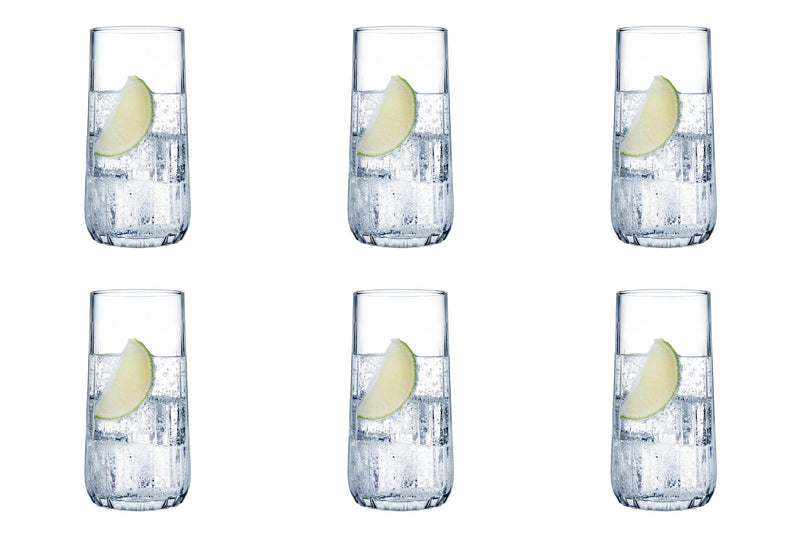 Highball Glass Set. Cocktail / Juice / Water Glasses. (Pack of 6) (360 cc/ml)
