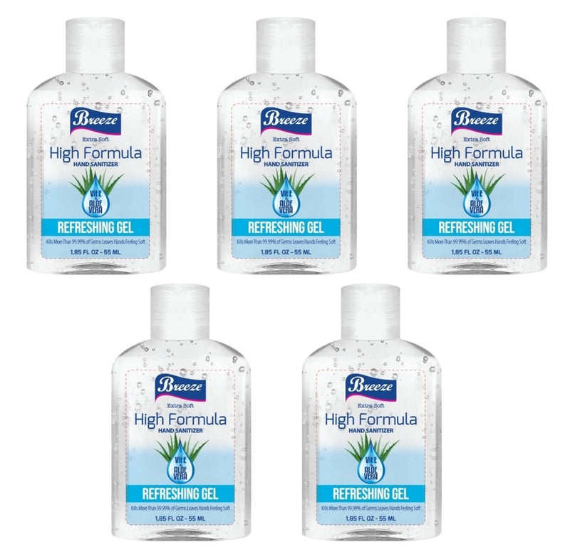 Hand Sanitiser Gel with Vitamin E & Aloe Vera - 250ml (Pack of 5)