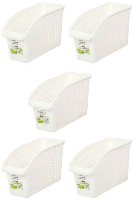 Plastic Small Storage Organizer. Stackable. Pack of 5.