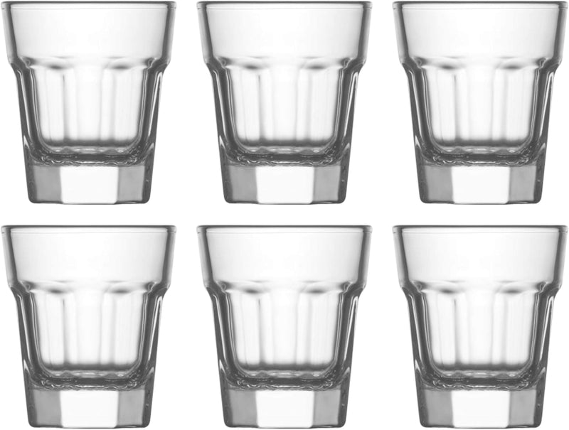 Classic Shot Glasses. Tequila Vodka Liqueur Shooter. (Pack of 6) (45cc/ml)