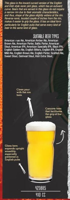 Craft Beer Glasses. Lager / IPA Beer Glass. Ale Craft Glass. (Pack of 4)(410 ml)