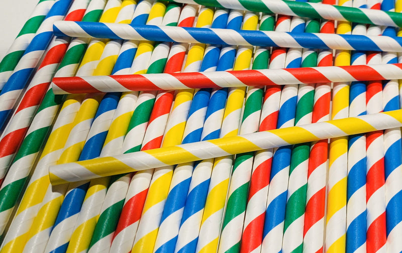 Multicoloured Paper Straw. (Pack of 250)