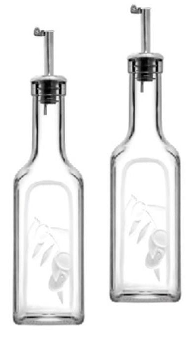 4 pcs Glass Oil & Vinegar Dispenser Bottle. Small Serving Cruet Set. (365 ml)