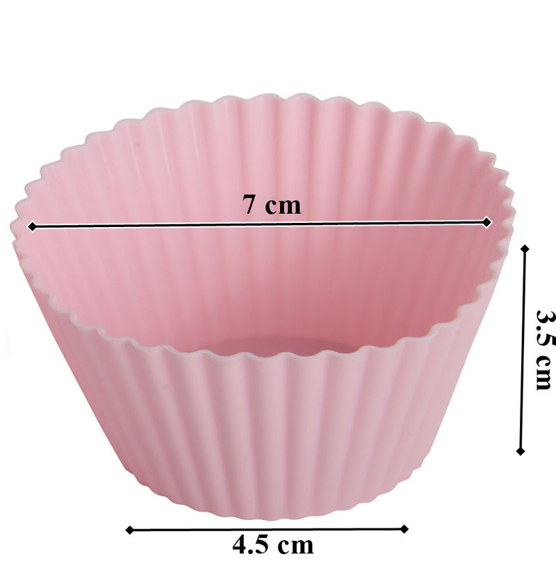 Silicone Reusable Muffin Cupcake Mould Cases. 18 Pcs. Rose, Pumpkin, Round Style.