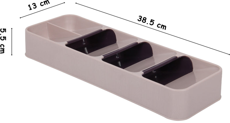 Cutlery Organiser. 5 Compartment Cutlery Tray. Drawer Organiser. (Pink)
