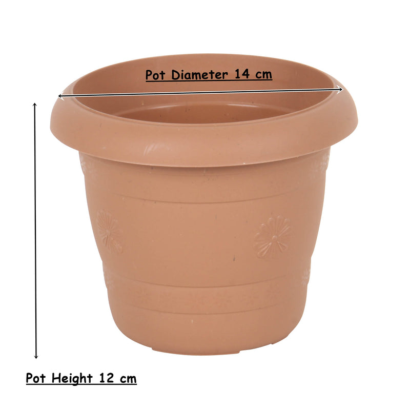 Strong Plastic Round Flower Plant Pot and Saucer