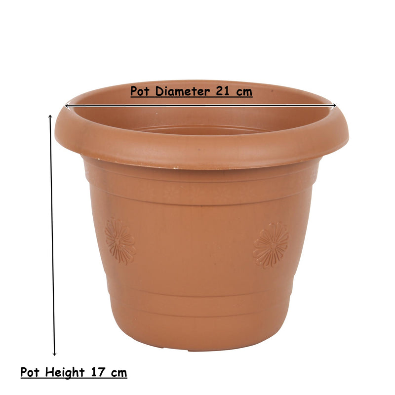 Strong Plastic Round Flower Plant Pot and Saucer