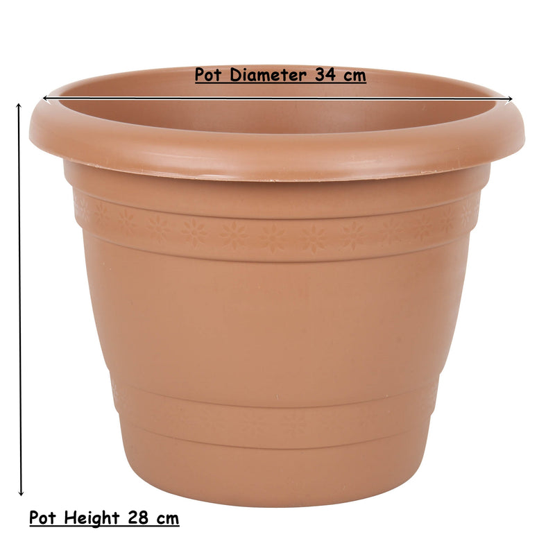 Strong Plastic Round Flower Plant Pot and Saucer