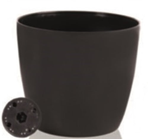 Black and White Indoor Plant Pot with Watering Feature. Self-Watering Pot.