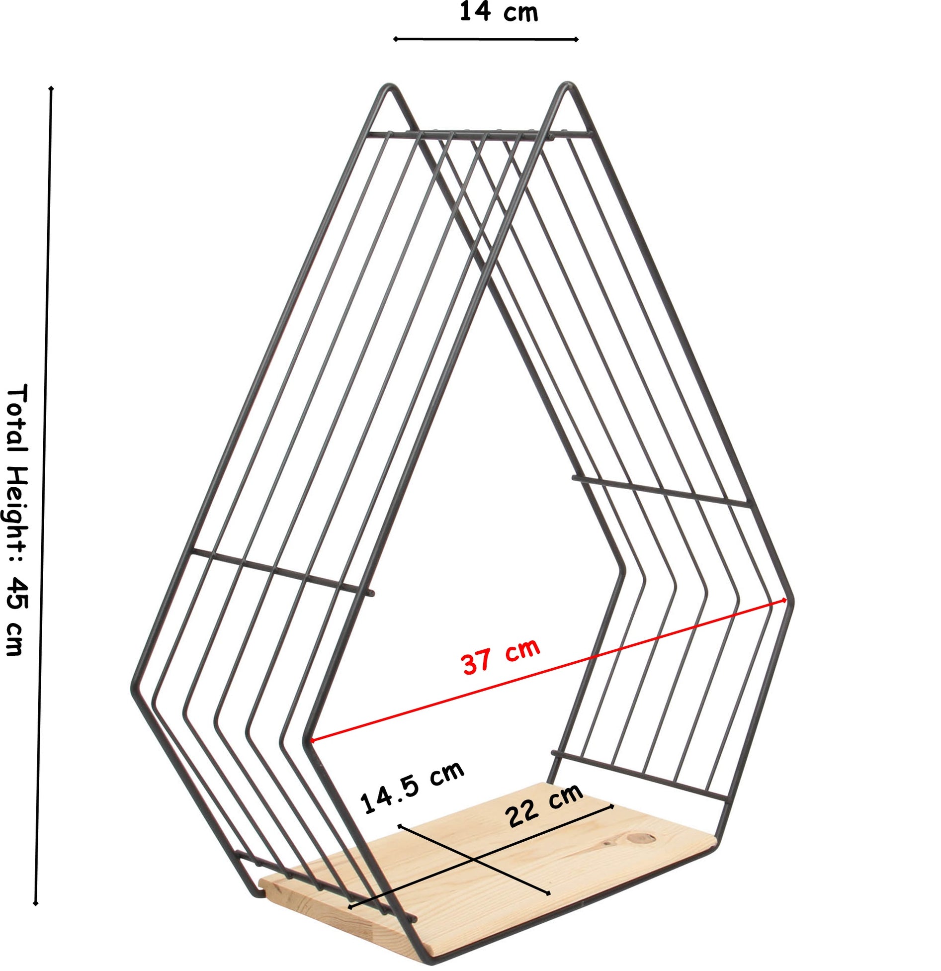 Pyramid Wall Shelf. Floating Shelves Natural Wood. Triangle Decor Shel ...