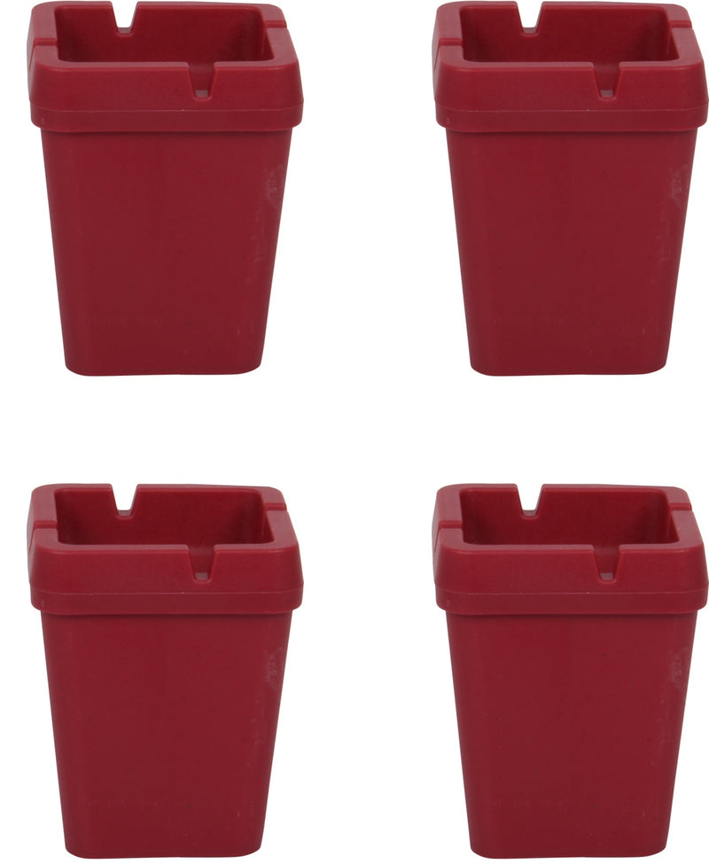 4x Square Butt Bucket Ashtray. Car Ash Smokeless. Self Extinguishing. (Red)