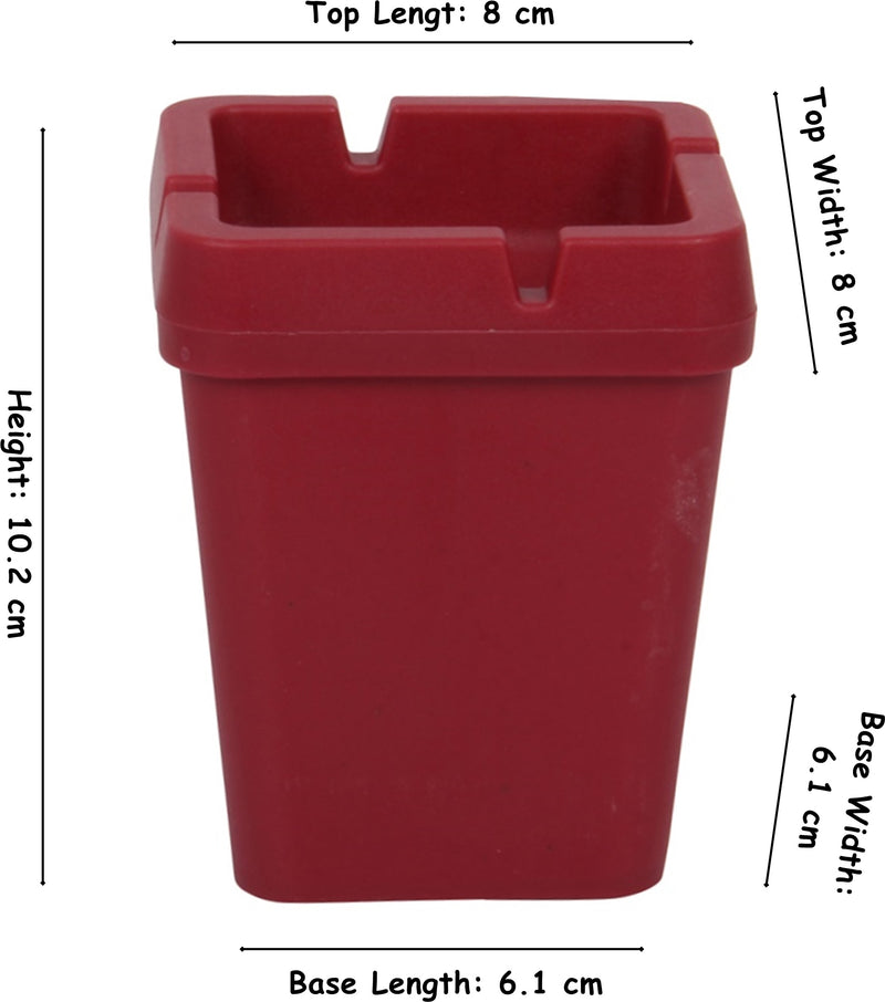 4x Square Butt Bucket Ashtray. Car Ash Smokeless. Self Extinguishing. (Red)