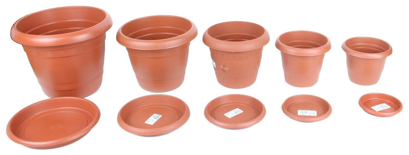 Strong Plastic Round Flower Plant Pot and Saucer