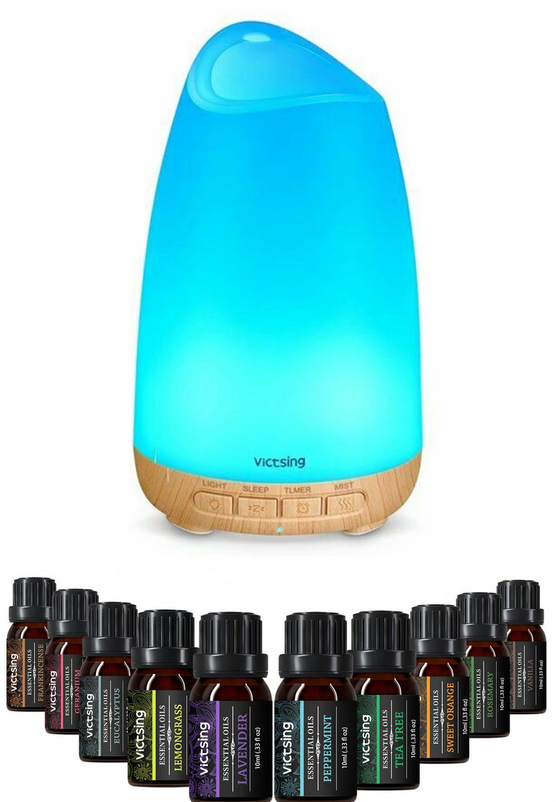 Essential Oil Diffuser with Oils.150ml Oil Diffuser with 10 Pure Essential Oils.