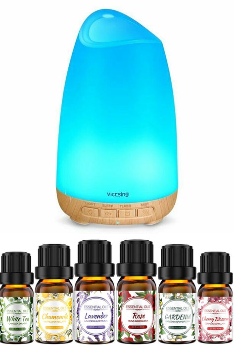 Essential Oil Diffuser with Oils. (150 ml) Oil Diffuser with 6 Floral Pure Essential Oils.