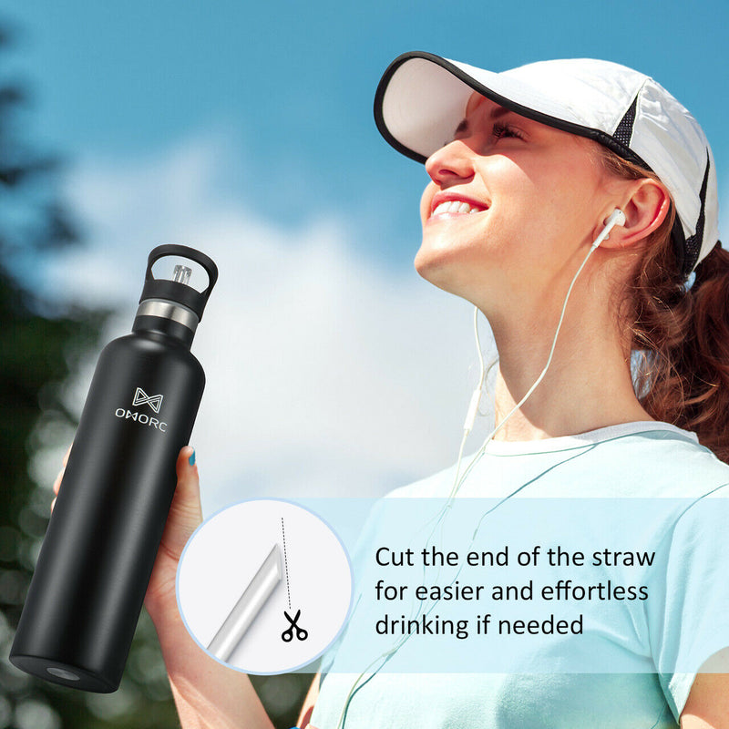 1L Stainless Steel Water Bottle. Portable&Leak-Proof. Keep Cold&Hot. Vacuum Insulated.