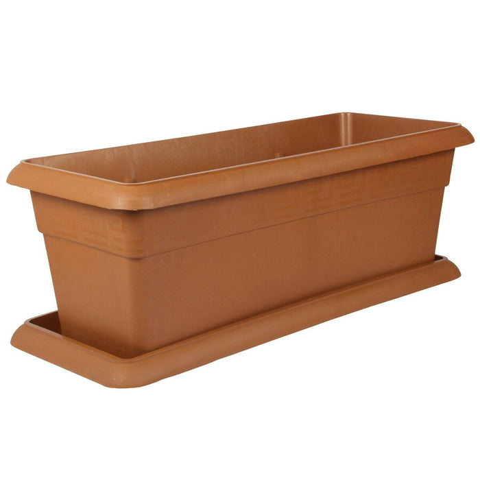 Extra Large Plastic Rectangle Flower Plant Pots with Tray - 97L