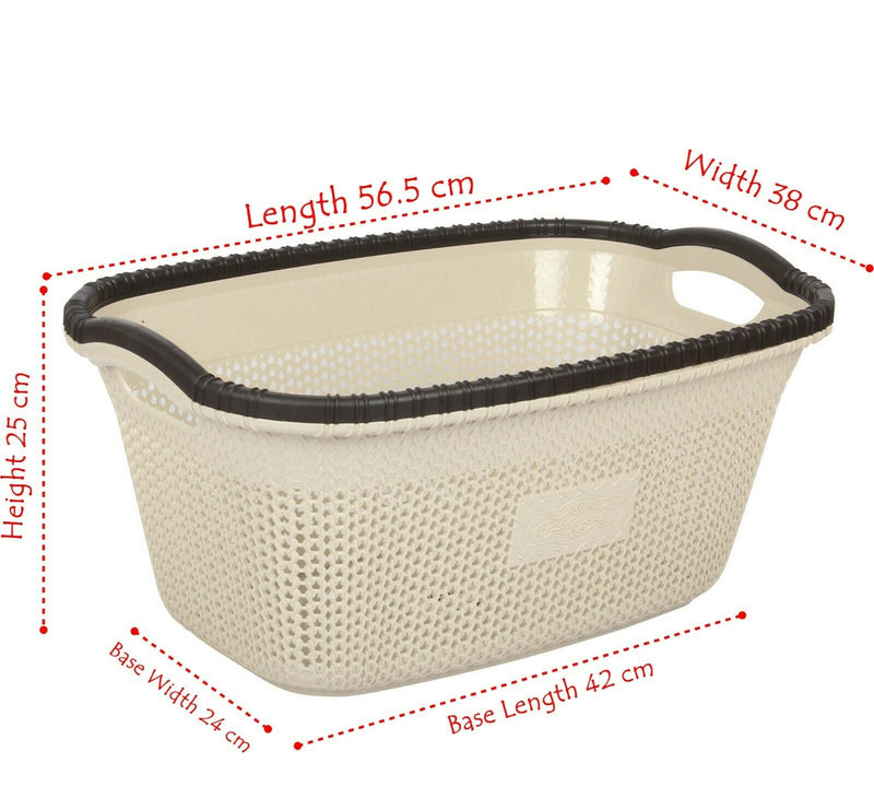 2x Rattan Style Rectangular Laundry Basket
