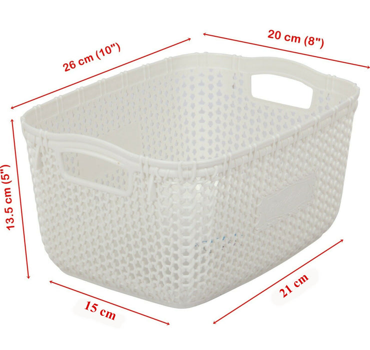 Small Storage Organiser Plastic Basket. ( Pack of 6 ) Stackable.