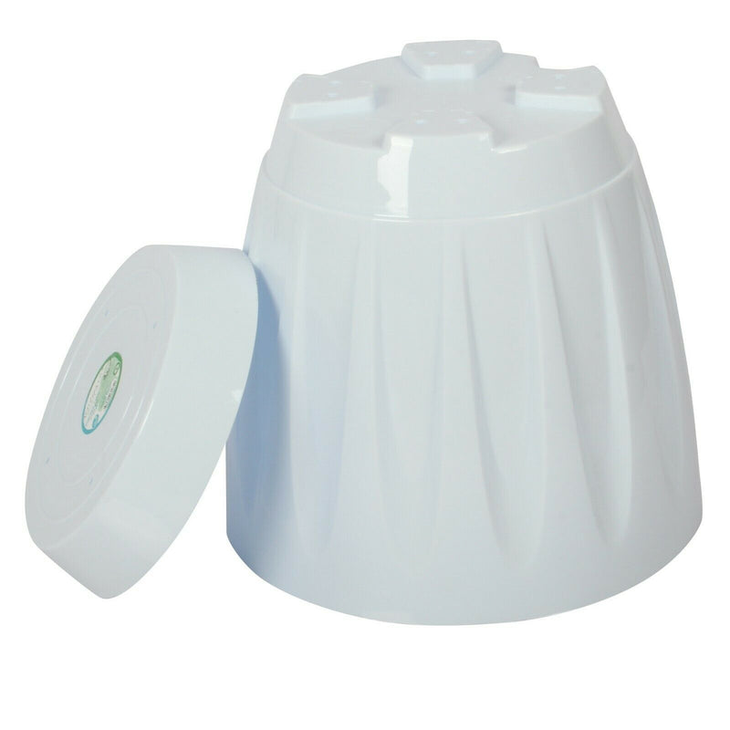 White Plastic Plant Pots with Drainage Holes UK. Indoor / Outdoor Flower Pots.