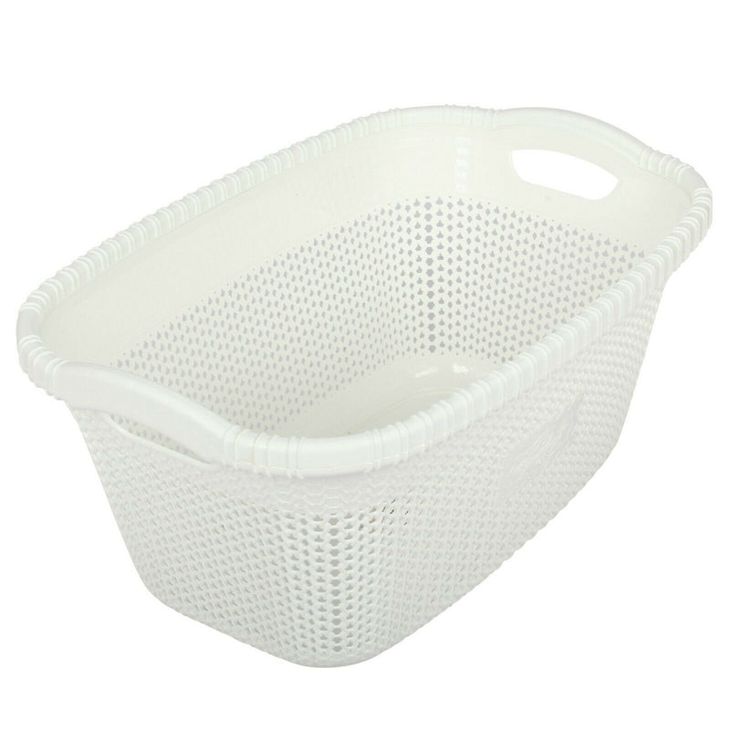 2x Rattan Style Rectangular Laundry Basket
