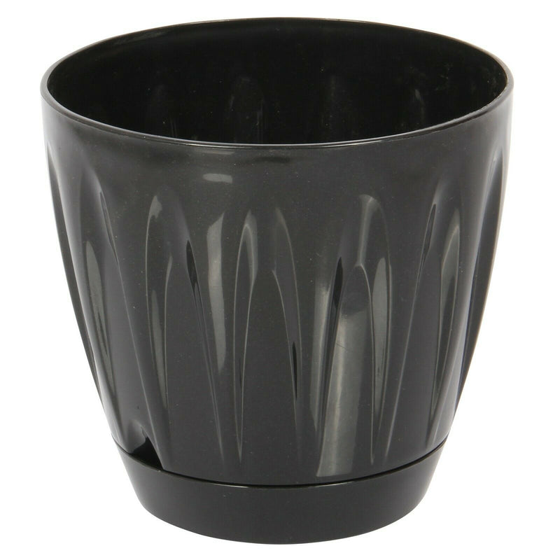 Black Plastic Plant Pots. Indoor / Outdoor Flower Pots with Drainage.