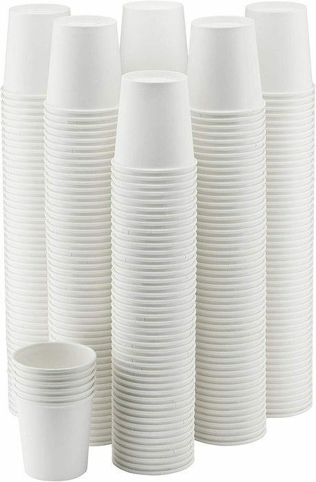 6 oz Plain White Disposable Hot Drink Paper Cups. (Box of 1000)