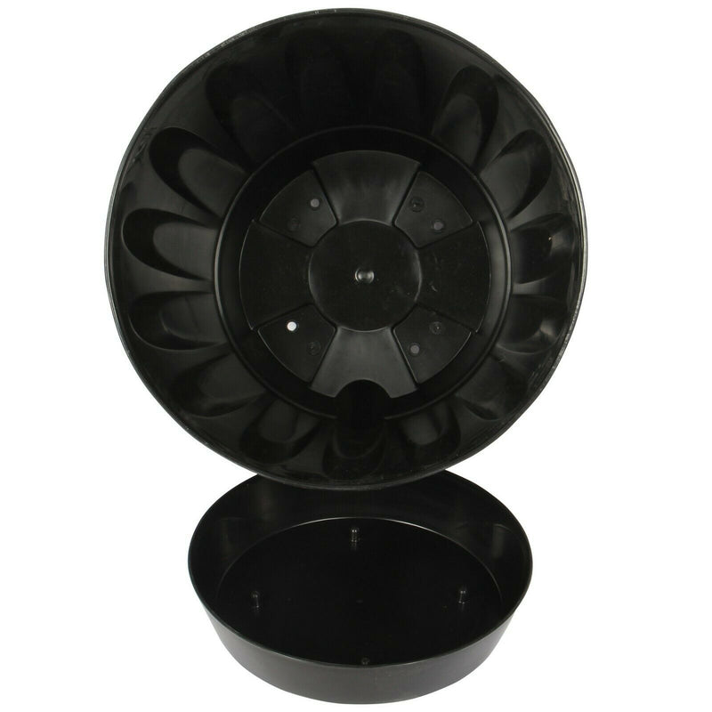 Black Plastic Plant Pots. Indoor / Outdoor Flower Pots with Drainage.