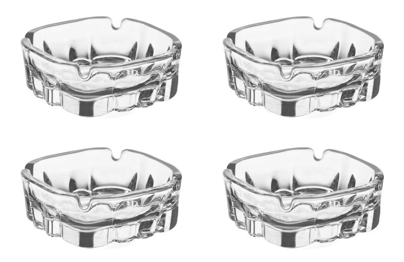 Glass Ashtrays for Cigarette. ( Set of 4 ). Cigarette Grove. Easy to Clean.