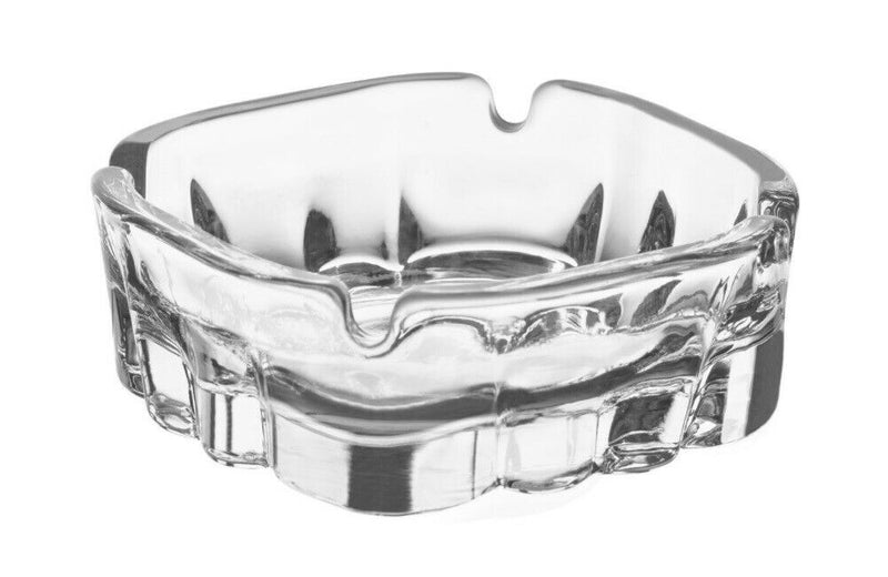 2x Glass Ashtrays. Indoor Ashtray. Cigarette Grove. Stackable. Easy Clean.