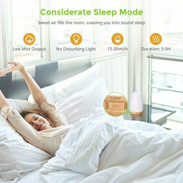 Essential Oil Diffuser with Oils. (150 ml) Oil Diffuser with 6 Pure Essential Oils.