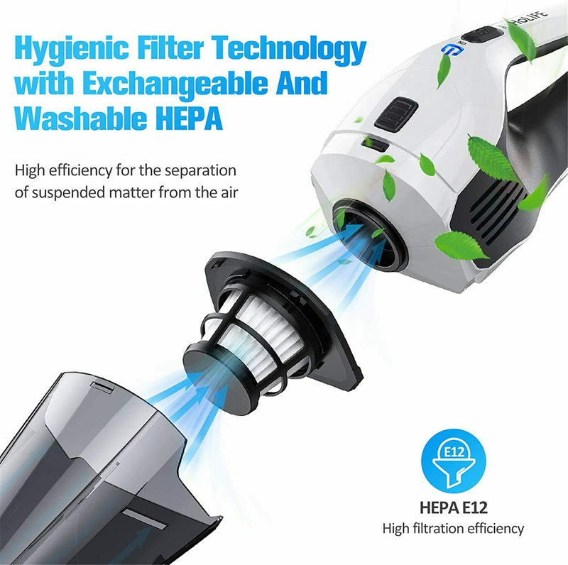 HoLife Handheld Vacuum Cleaner Cordless with HEPA Filter.