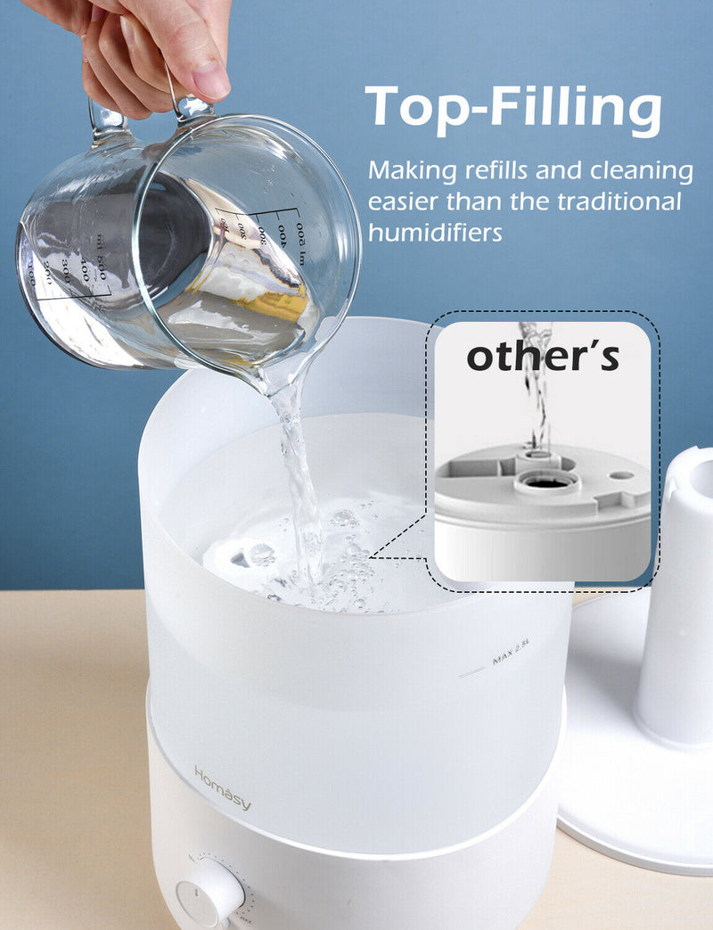 2.5L Cool Mist Humidifier Aroma Diffuser with Warm Night Lights. 28dB Quiet.