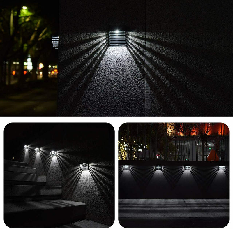4x Solar Powered LED Door Fence Wall Lights. Outdoor Garden Step Lighting Lamp.