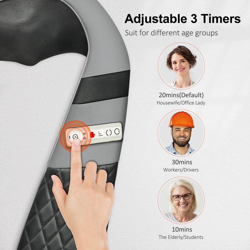 Cordless Back Massager. Shiatsu Electric Back Shoulder & Neck Massage with Heat.