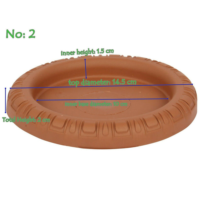 Plastic Round Flower Plant Pot & Saucer Planter. (Pack of 30) (No: 2)