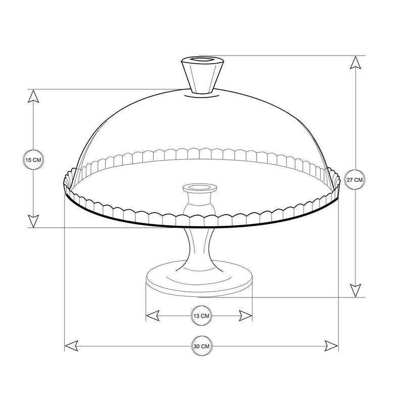 Glass Cake Stand with Dome Lid. Footed Serving Platter. Glass Serving Stand.