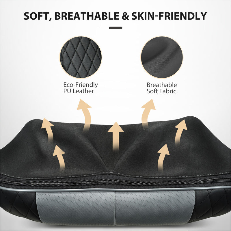 Back Shoulder & Neck Massager with Heat. Deep Tissue Kneading Pillow Massage. Carry Bag.