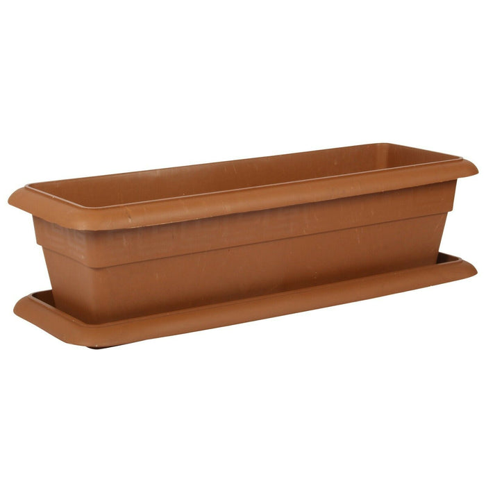 Plastic Rectangle Flower Plant Pots with Tray - 38L