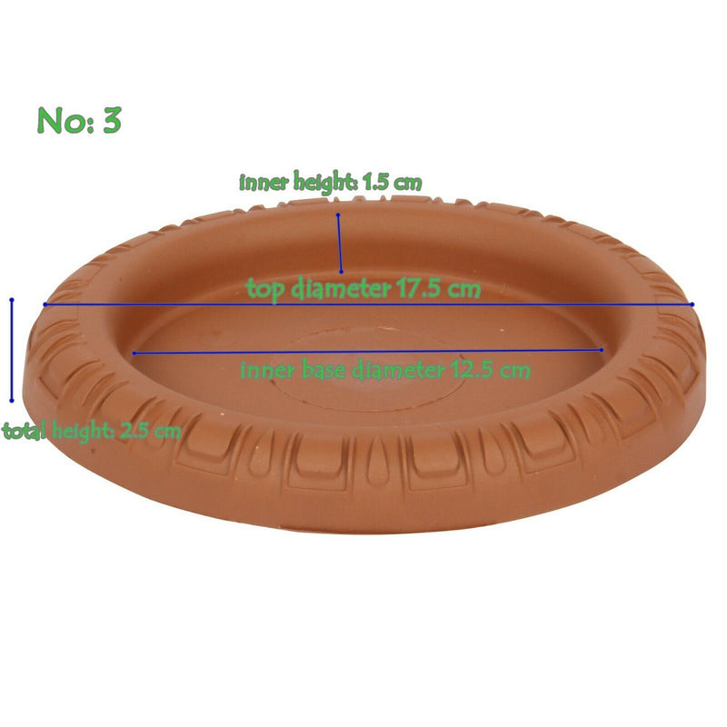 Plastic Round Flower Plant Pot & Saucer Planter. (Pack of 30) (No: 3)