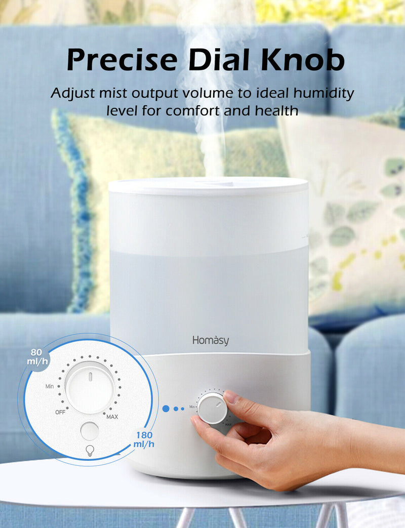 2.5L Cool Mist Humidifier Aroma Diffuser with Warm Night Lights. 28dB Quiet.