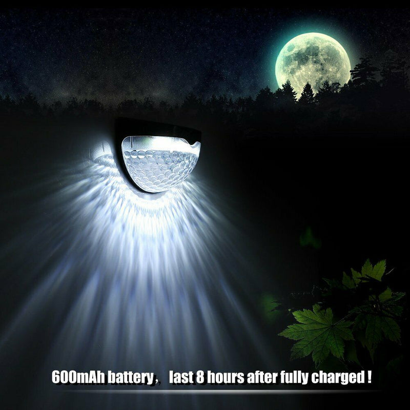 4X Solar LED Fence Garden Lights. Solar Powered Outdoor Lamp. Waterproof.