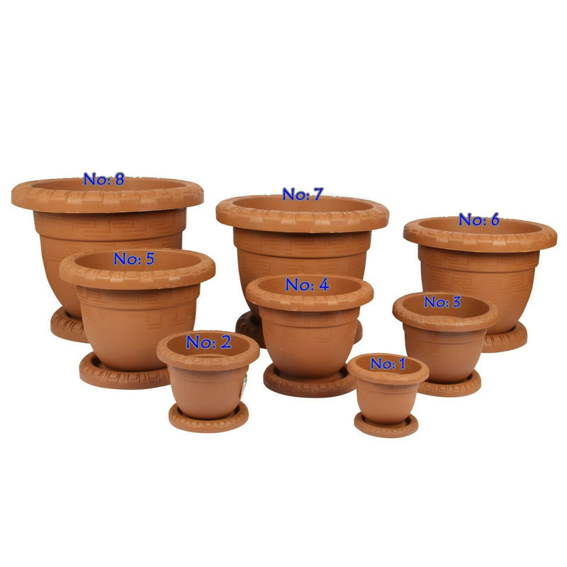 Decorative Plastic Round Flower Plant Pot and Saucer