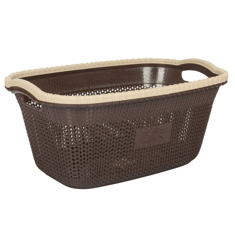 2x Rattan Style Rectangular Laundry Basket