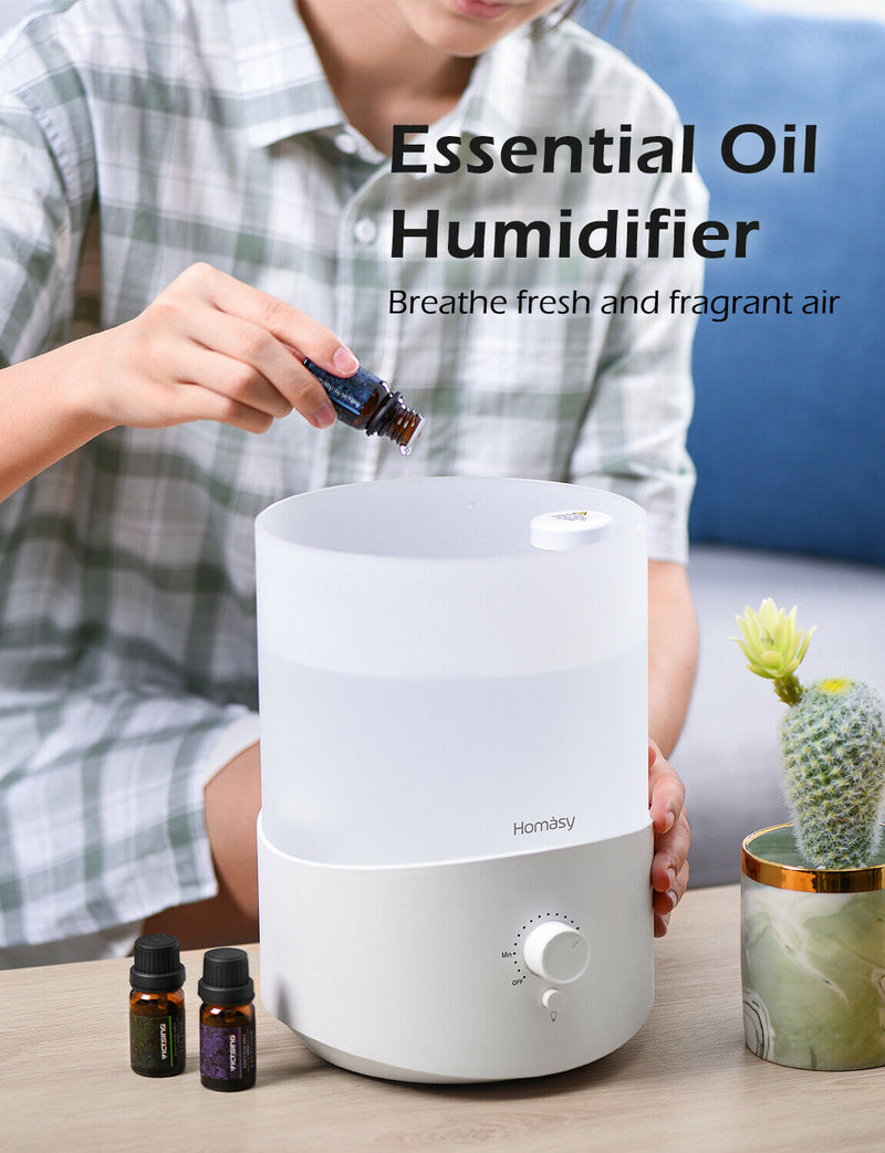 2.5L Cool Mist Humidifier Aroma Diffuser with Warm Night Lights. 28dB Quiet.